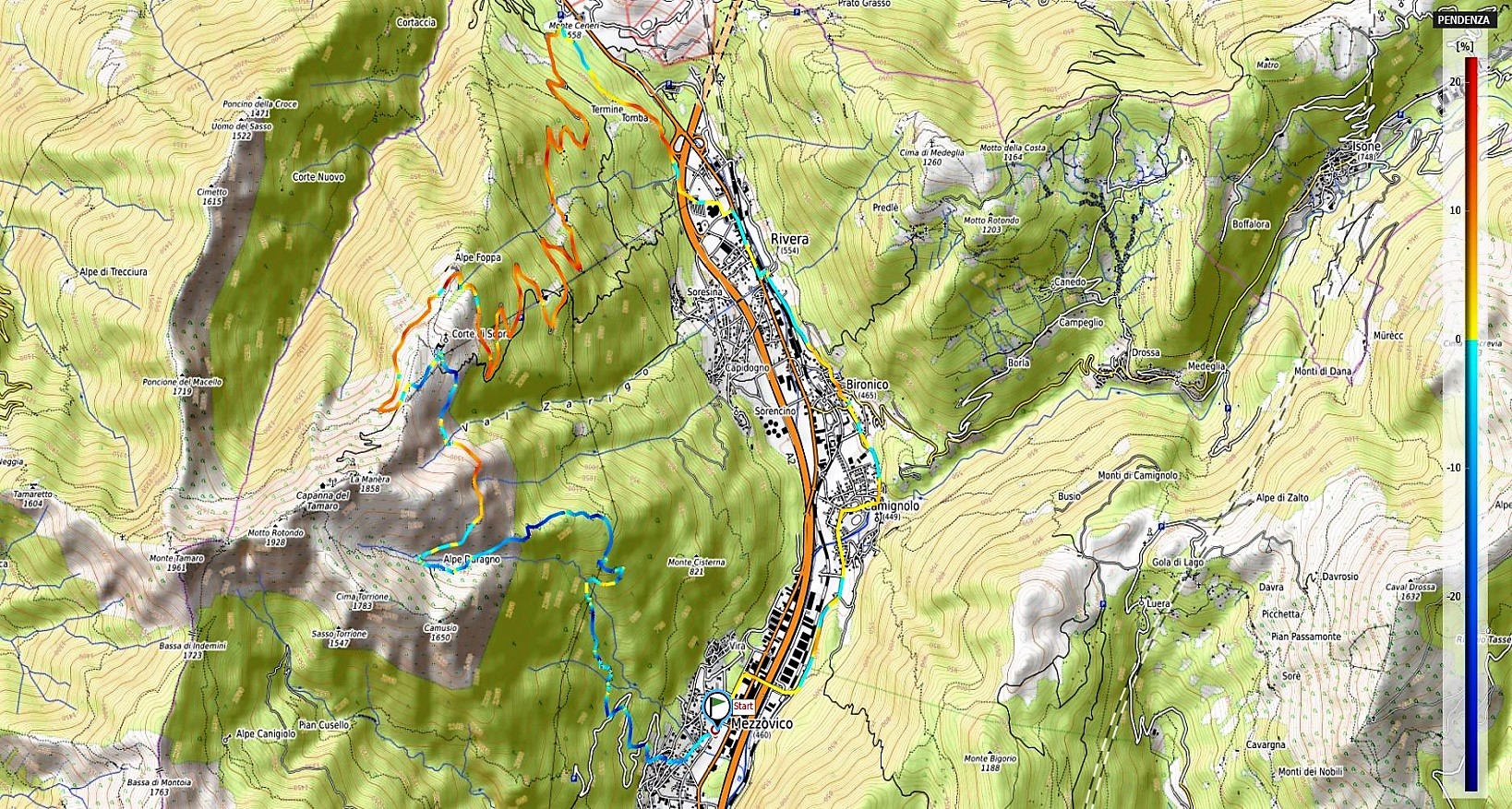 Alpe Foppa - Alpe Duragno Pendenze