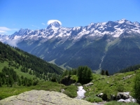 La catena alpina che delimita a Sud la Lötschental con il Bietschhorn a dominare il panorama
