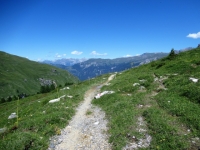 Il sentiero che attraversa Plan Cardaletsch in direzione di Promischur