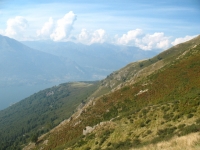 Traverso dopo l'Alpe Chiaro - panoramica sul ramo lecchese del Lago di Como