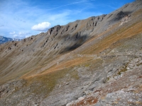 Vista sulla vallone percorso in single-track per l'ascesa finale al Colle di Sollieres