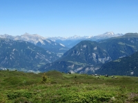 In direzione del Bischolapass - Panorama sulla Val Schons e sui rilievi della valle dell'Albula
