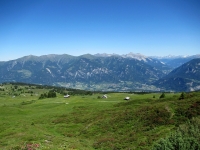 Porteiner Alp - Bel panorama sulla sulla Val Schons con sfondo sui rilievi della valle dell'Albula