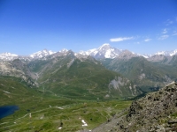 Il massiccio del Monte Bianco e l'attigua catena alpina, visti dal Colle Belvedere
