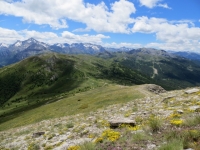 Monte Genevris - Panorama sul Monte Fraiteve, sulla Testa dell'Assietta e su parte dell'omonima Alta Via