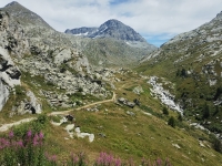Lo sterrato che si inoltra nel vallone di Savine