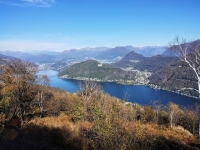 Panorama sul lago Ceresio dal Sasso Paradiso
