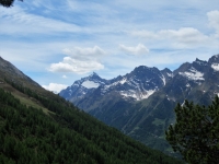 Panorama dal Petit Mont Blanc sui rilievi della Val di Rhemes - Sullo sfondo i ghiacciai della Granta Parei e della  Tsanteleina