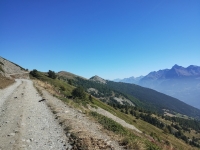 Lungo uno dei tratti più ripidi che precedono il Rifugio Mont Fallère