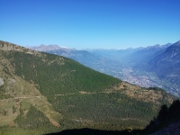 Becca Trail - Panorama su Aosta e la bassa valle, sullo sfondo si accenna il Monte Rosa