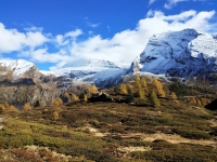 Panorama dal Hopschusee - Sullo fondo i ghiacciai del Monte Leone e del Breithorn