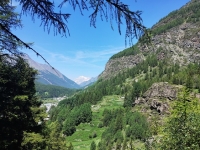 Panorama sul Monte Bianco  dalla zona delle cascate di Lillaz