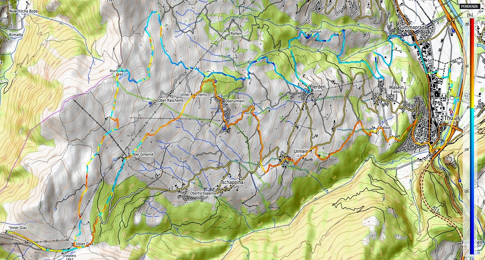 Glaspass-Bischolapass Pendenze