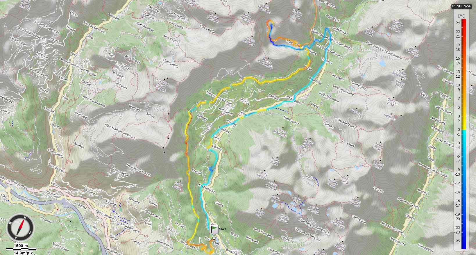 Rifugio Grand Tournalin Pendenze HR