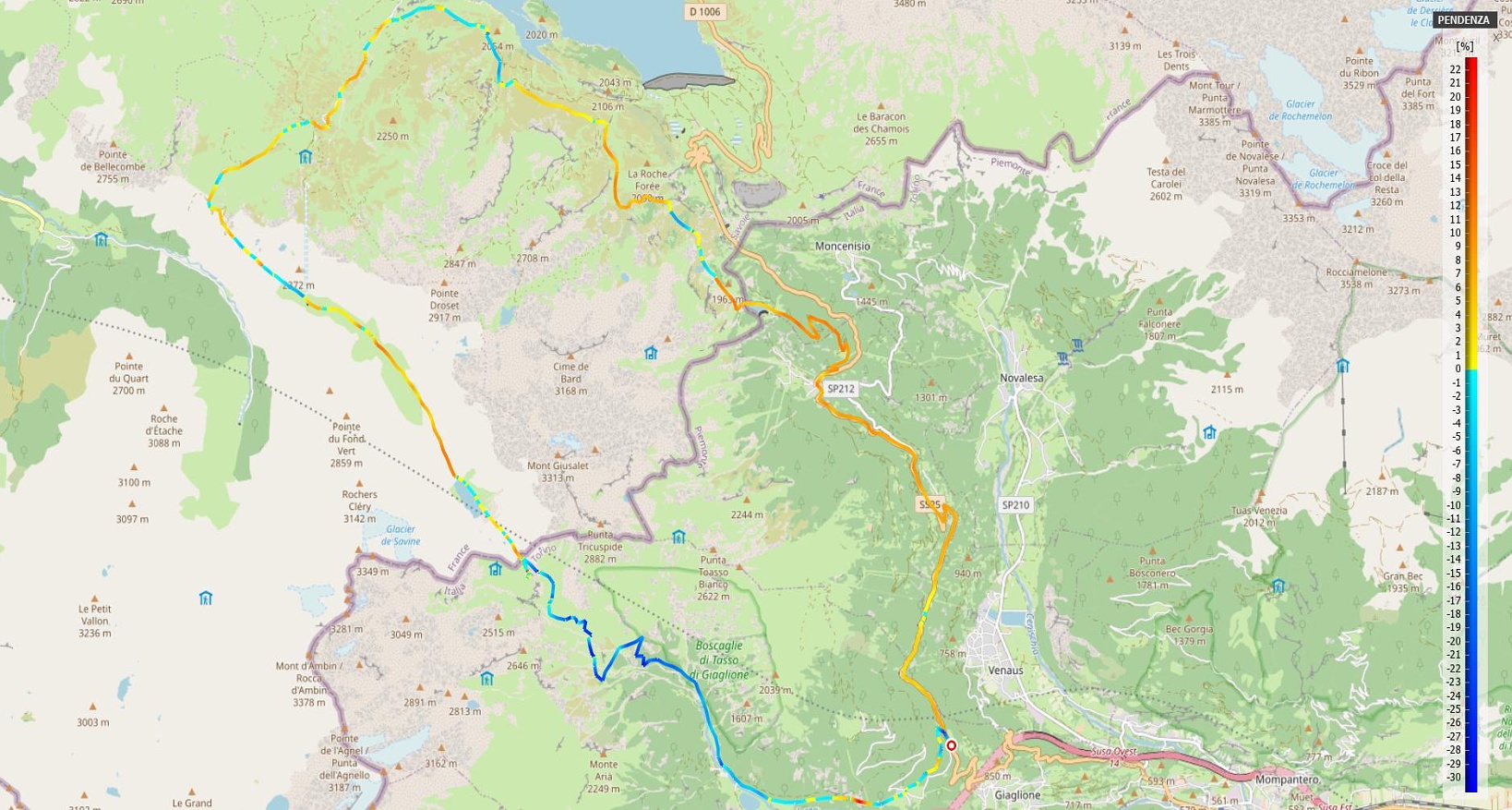 Moncenisio - Lago Savine e Col Clapier pendenze