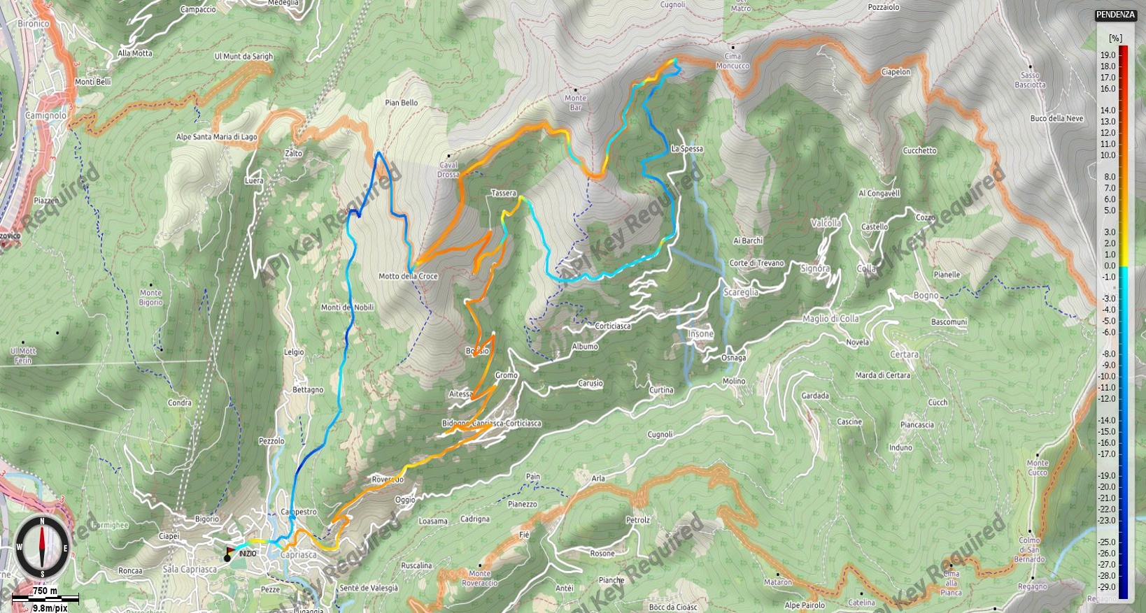 Monte Bar Up and Down Pendenze