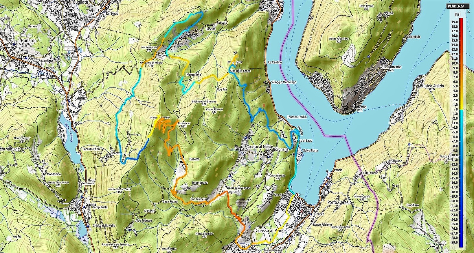 Monte Piambello Loop Pendenze
