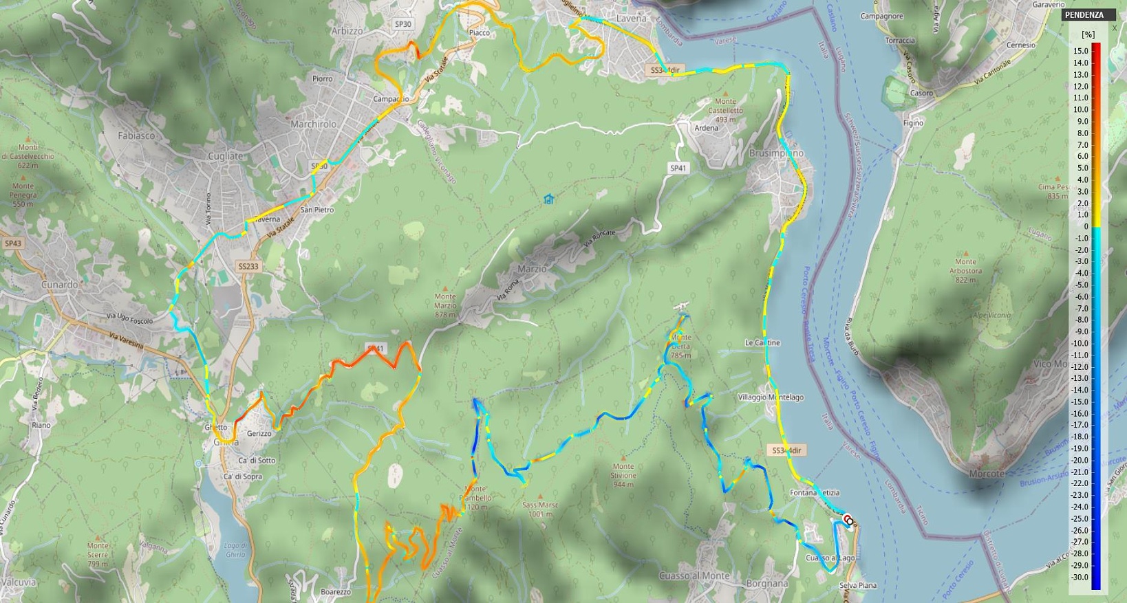 Monte Piambello Pendenze