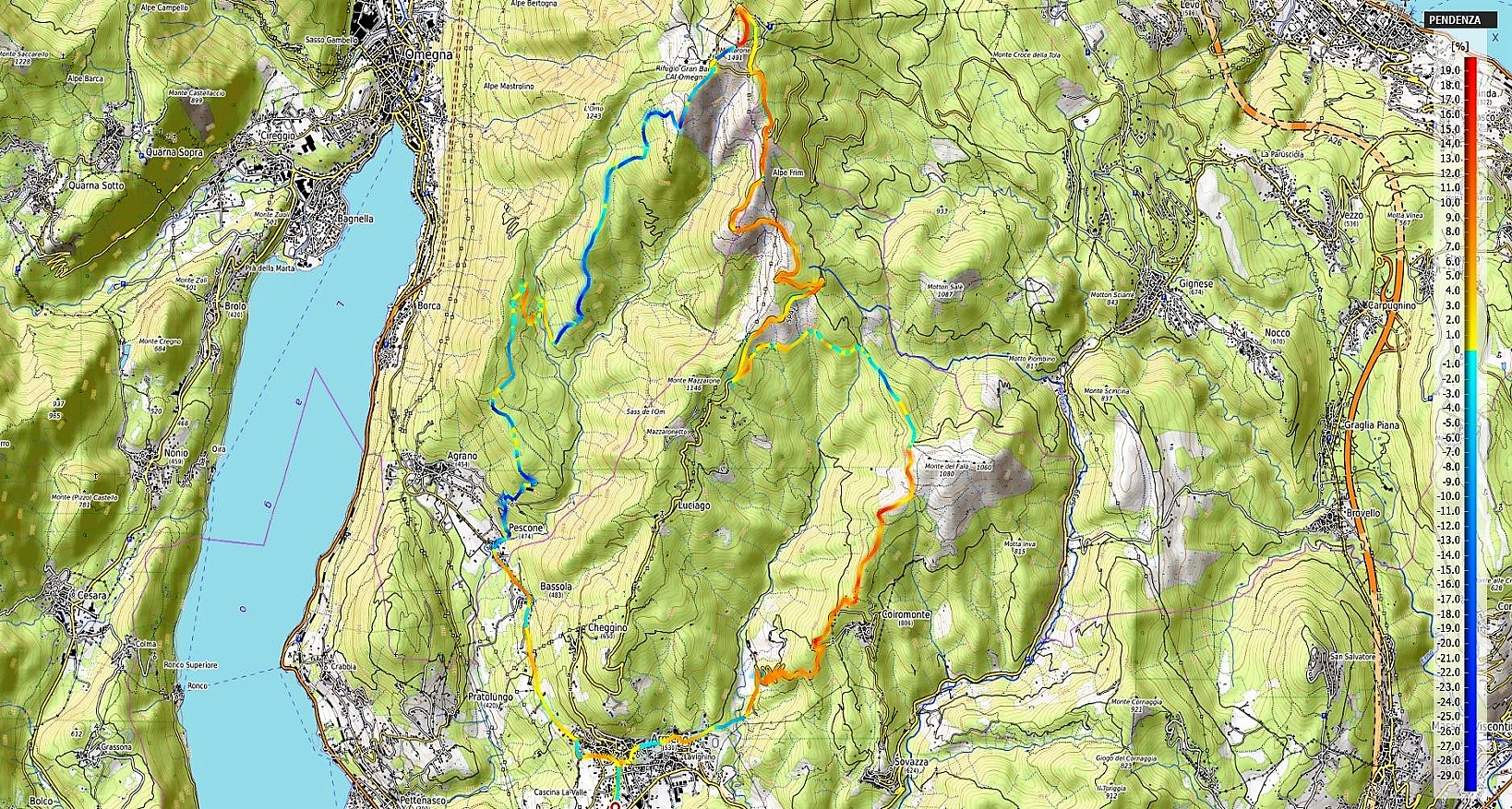 Mottarone - Agrano Express, Tubolandia, Pescone Pendenze